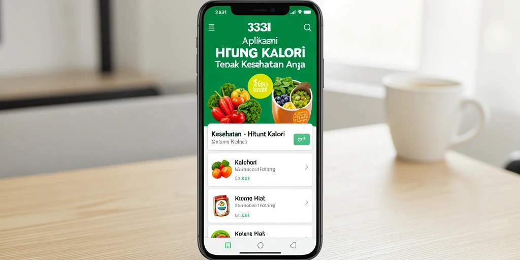 Antarmuka 333I menampilkan fitur Hitung Kalori yang intuitif.