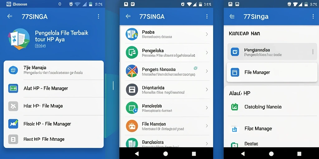 Antarmuka sederhana 77SINGA untuk mengelola file dengan mudah.