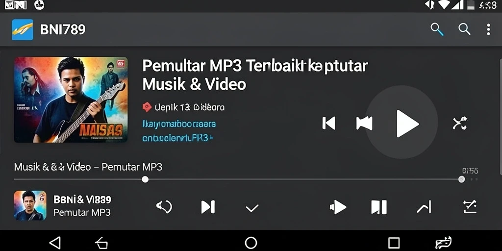 Tampilan antarmuka BNI789 yang menarik untuk Pemutar MP3.
