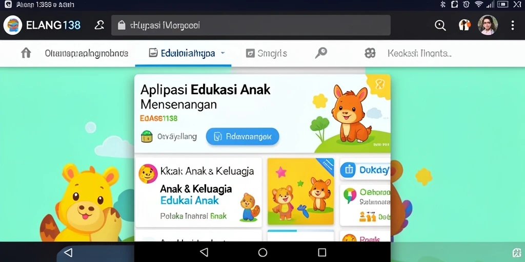 Antarmuka ELANG138 yang ceria dan interaktif untuk belajar anak.