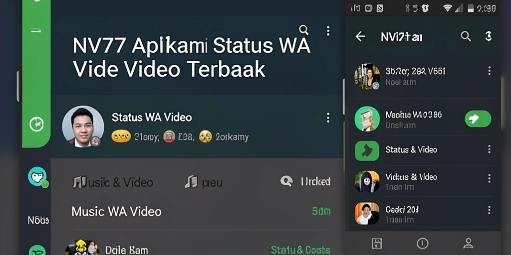Antarmuka NV77 yang menarik untuk status WA Video.
