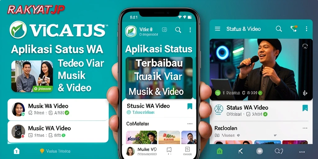 Tampilan utama RAKYATJP yang menunjukkan pilihan video untuk status WA.