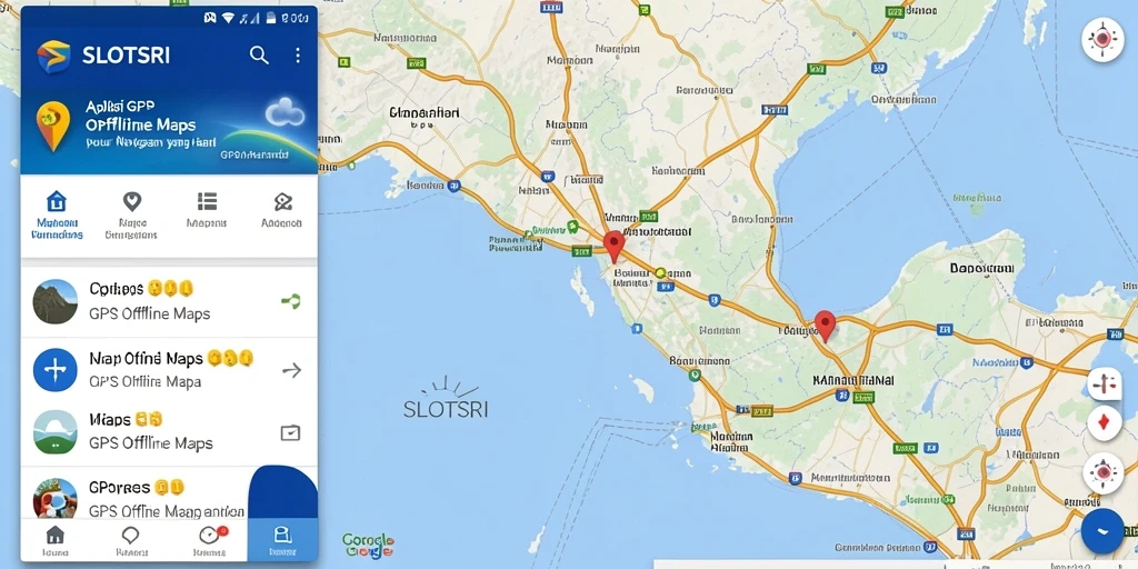 Antarmuka SLOTSRI menampilkan peta GPS Offline yang user-friendly.