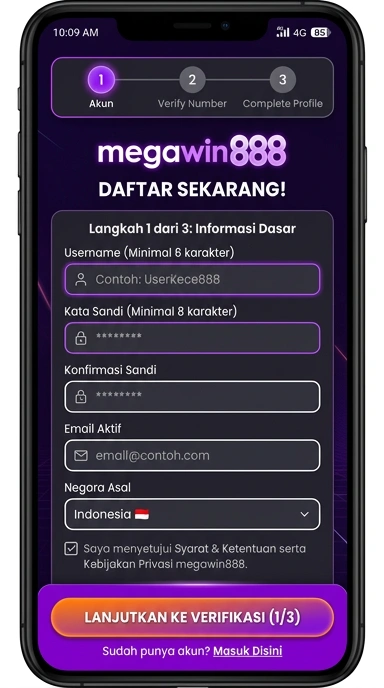 Cara Daftar Akun Megawin888 untuk Pengguna Android